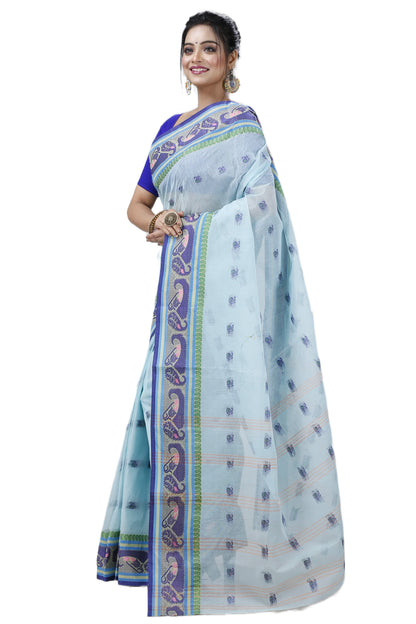 Cotton Tant Saree Kolka Design Self Design, Cotton Tant Pure
