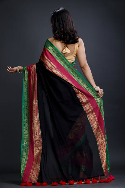 Pure Cotton Mulmul Saree 3d Design South Indian Style Woven Handloom Mulmul Saree