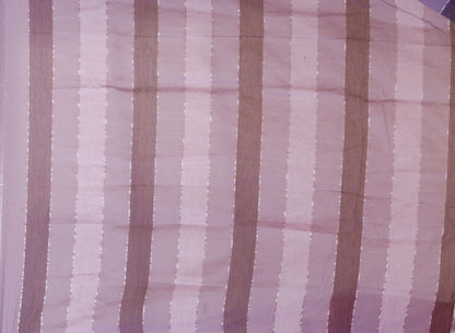 Pure Cotton Mulmul Saree Striped Sequin Design Woven Handloom Saree