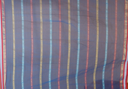 Pure Cotton Mulmul Saree Striped Sequin Design Woven Handloom Saree