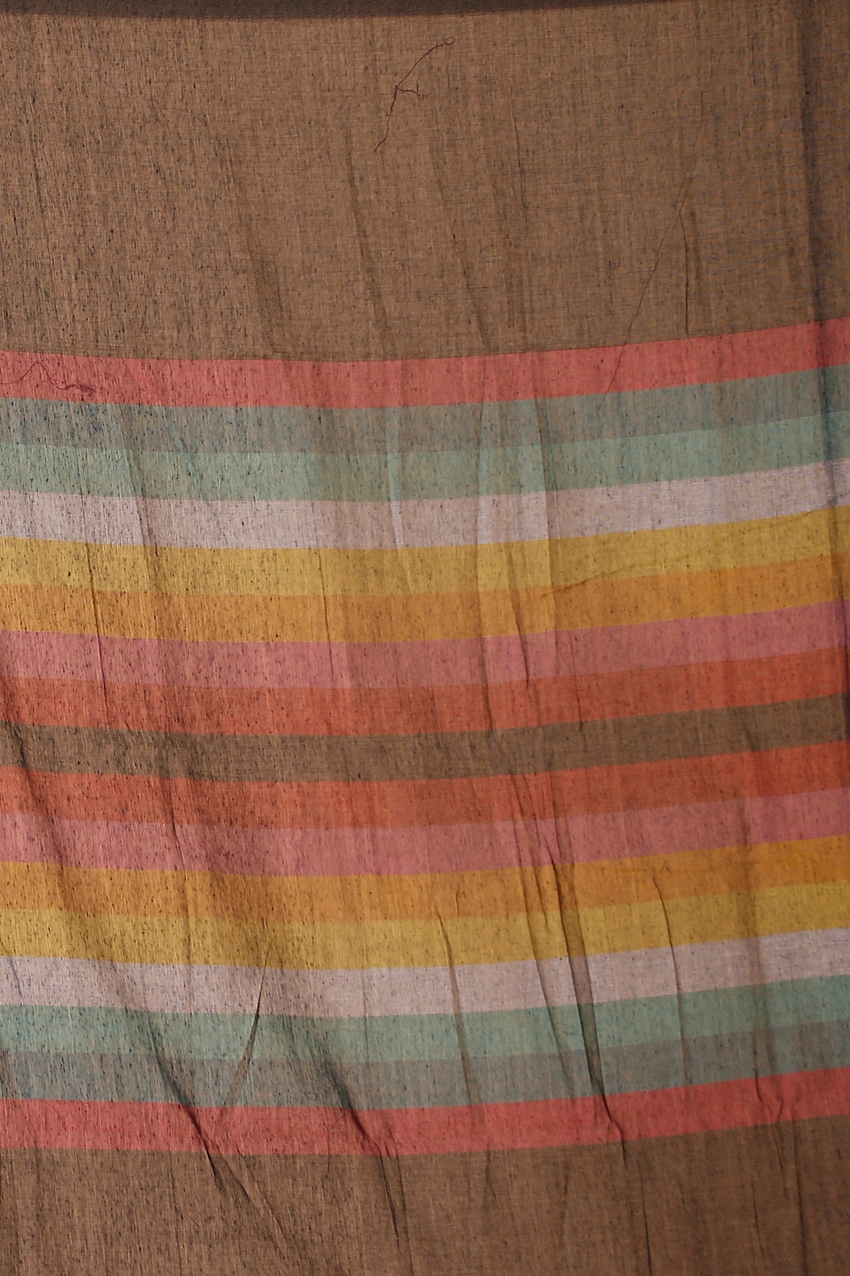 Pure Cotton Mulmul Saree Rainbow Design Woven Handloom Saree