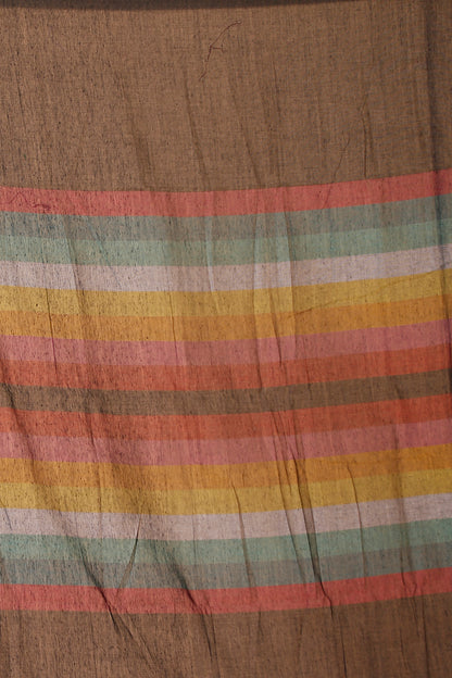 Pure Cotton Mulmul Saree Rainbow Design Woven Handloom Saree