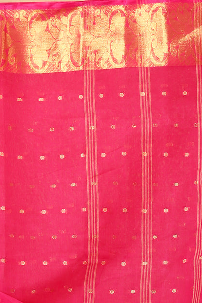 Pure Cotton Tant Saree Ball Buti Design Tant Saree With Self Design Zari Border