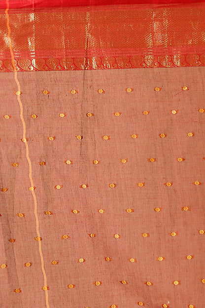 Pure Cotton Tant Saree Woven, Embellished, Embroidered Tant Pure Cotton Saree