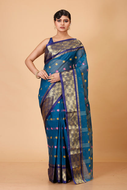 Pure Cotton Tant Saree Self Design, Embellished, Woven, Embroidered Tant Pure Cotton Saree