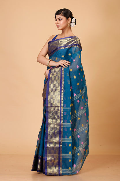 Pure Cotton Tant Saree Self Design, Embellished, Woven, Embroidered Tant Pure Cotton Saree