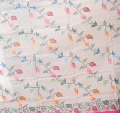 Dhakai Jamdani Pure Cotton Floral Design Woven Jamdani
