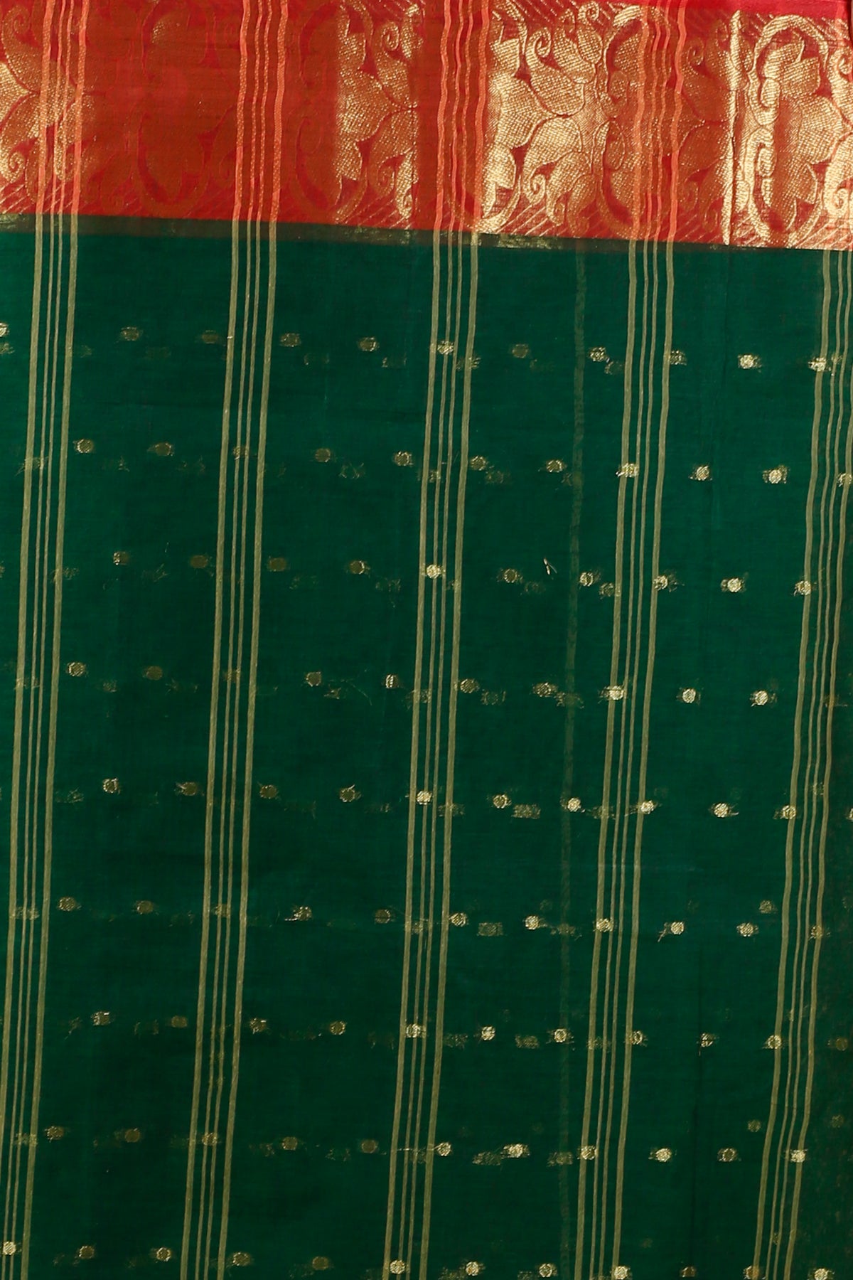 Pure Cotton Tant Sare Ball Buti Design Tant Saree With Self Design Zari Border