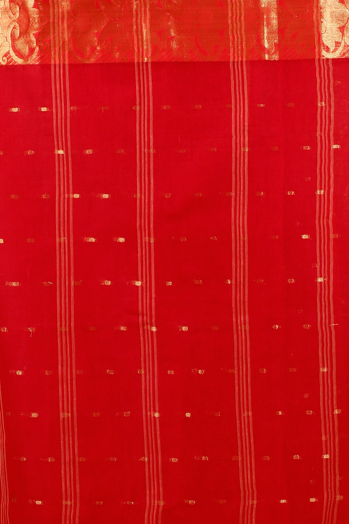Pure Cotton Tant Saree Ball Buti Design Tant Saree With Self Design Zari Border