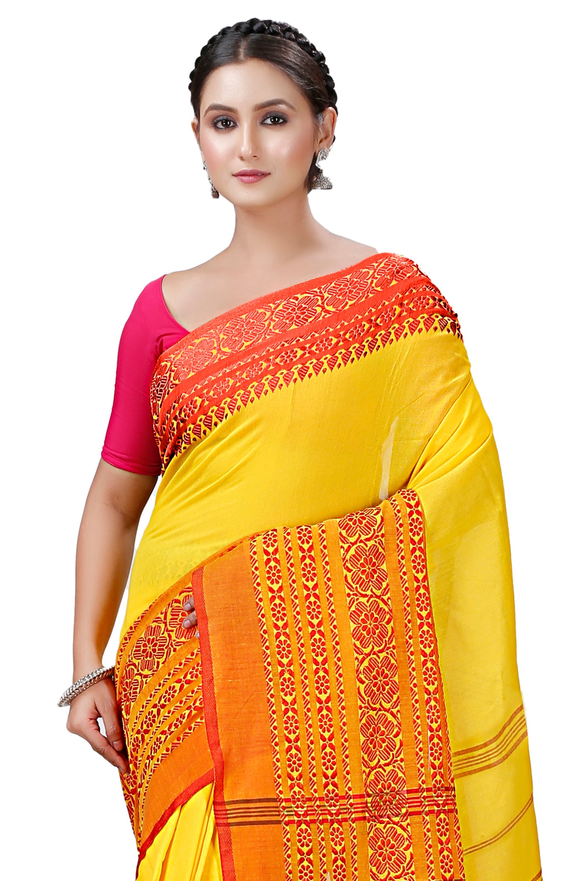 Cotton Handloom Saree Begampuri Design Woven Handloom Saree Blend Cotton