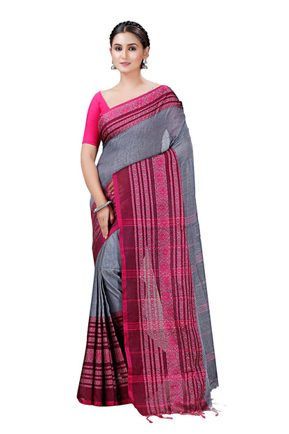 Cotton Handloom Saree Begampuri Design Woven Handloom Saree Blend Cotton