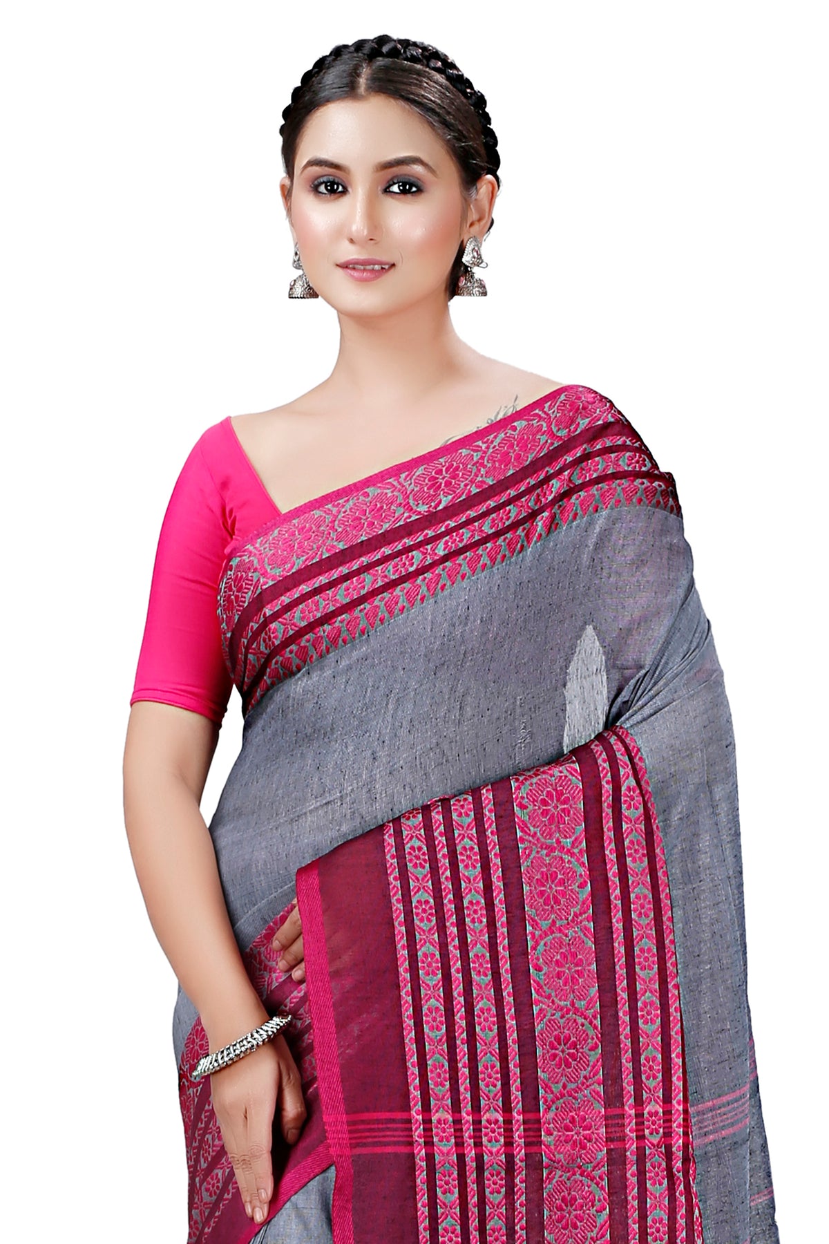 Cotton Handloom Saree Begampuri Design Woven Handloom Saree Blend Cotton