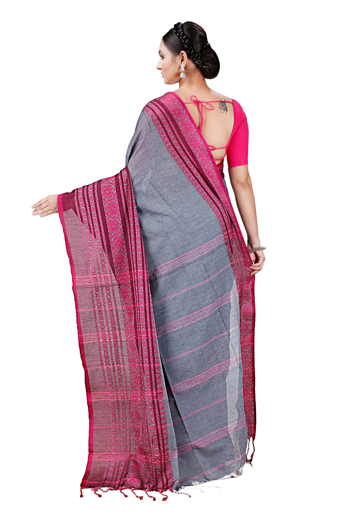 Cotton Handloom Saree Begampuri Design Woven Handloom Saree Blend Cotton