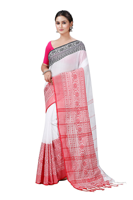 Cotton Handloom Saree Begampuri Design Woven Handloom Saree Blend Cotton