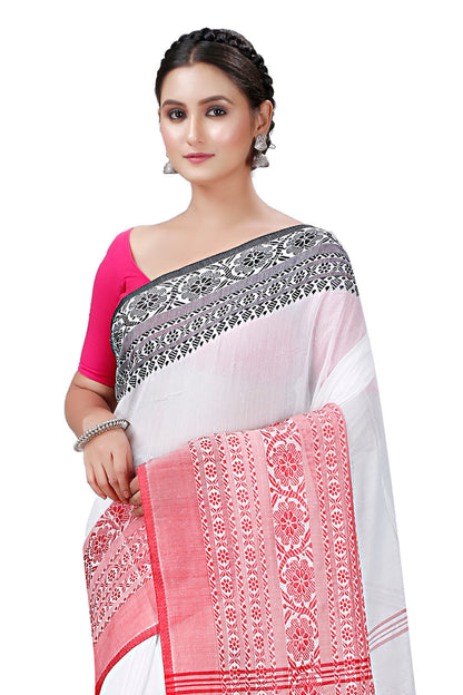 Cotton Handloom Saree Begampuri Design Woven Handloom Saree Blend Cotton