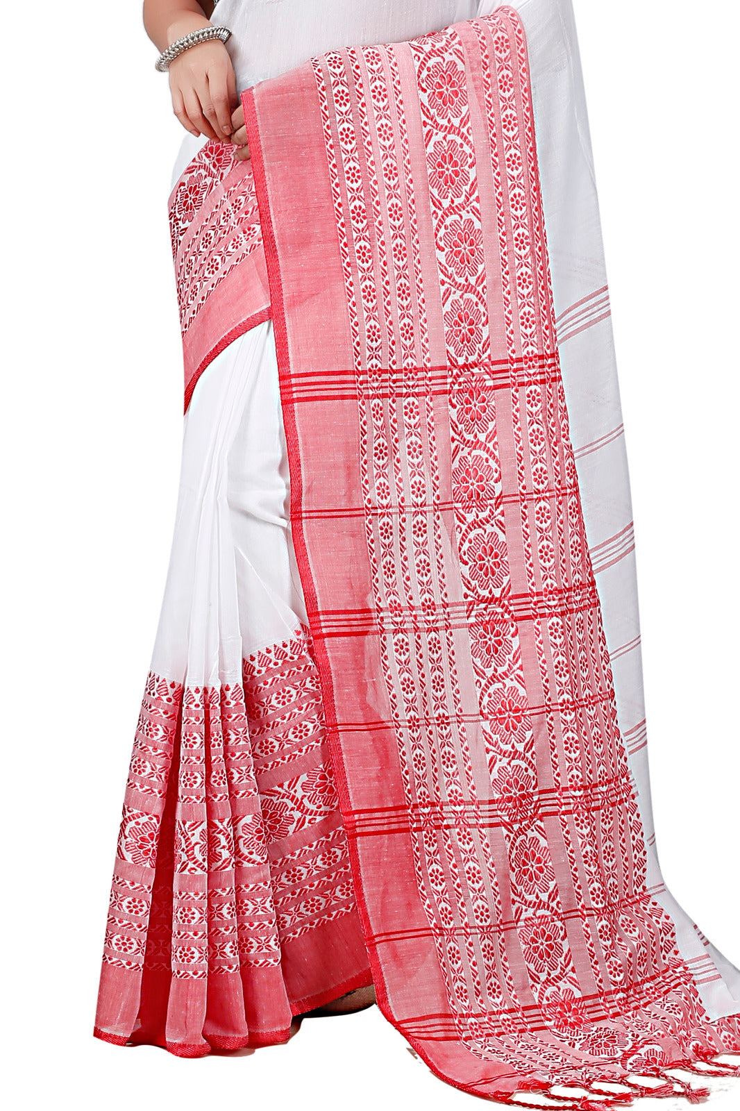 Cotton Handloom Saree Begampuri Design Woven Handloom Saree Blend Cotton