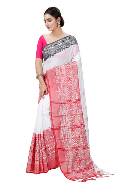 Cotton Handloom Saree Begampuri Design Woven Handloom Saree Blend Cotton