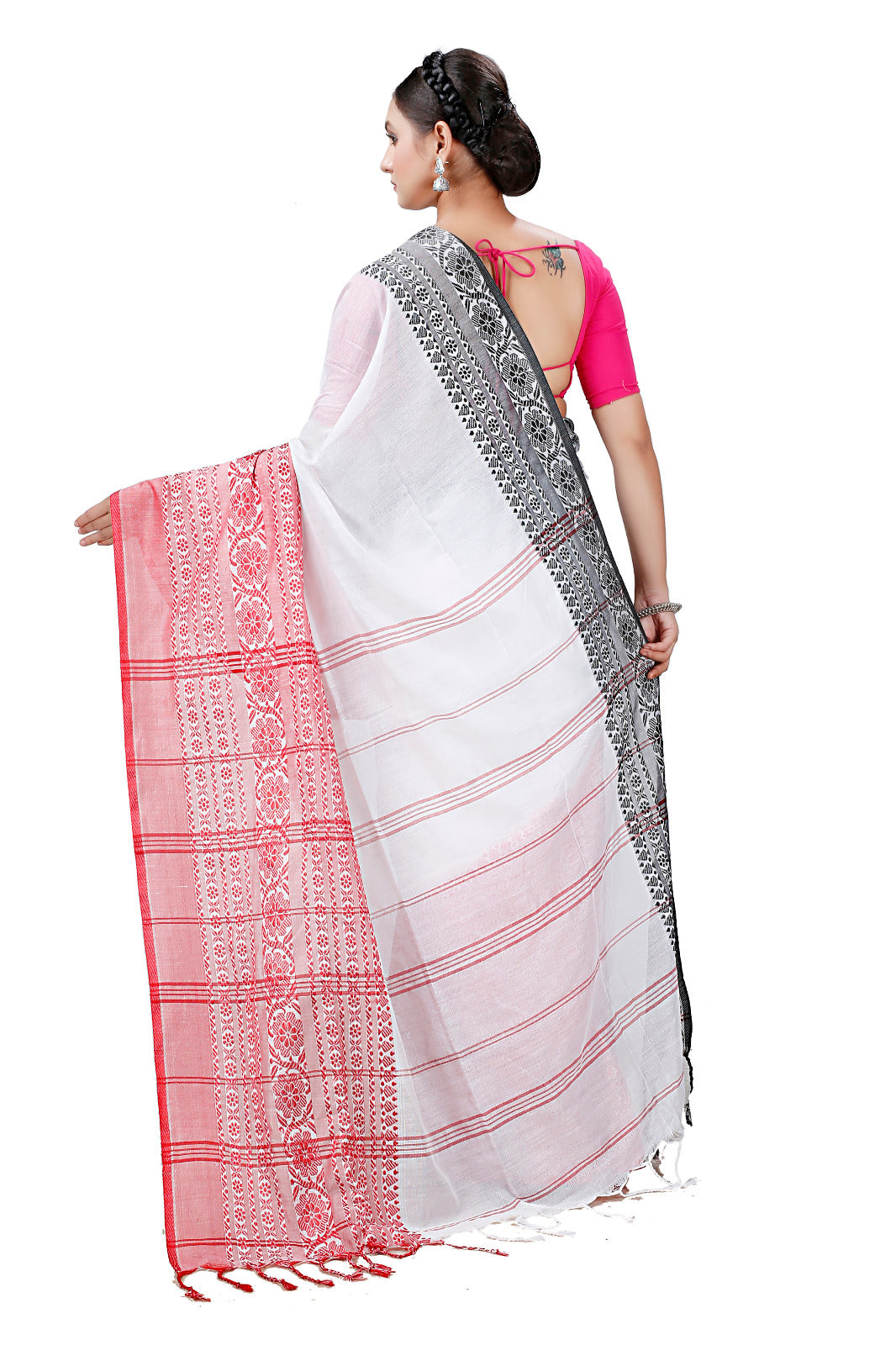 Cotton Handloom Saree Begampuri Design Woven Handloom Saree Blend Cotton